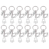 12Pcs Alloy & 304 Stainless Steel Robot & Rocket & Planet Keychains KEYC-FH00100-1