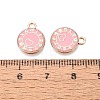 Rack Plating Alloy Enamel Pendants ENAM-N070-01A-02G-03-3