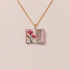 Brass Enamel Book Pendant Necklaces for Women KK-CBAF5B9-01G-01-1