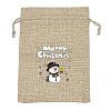 Christmas Printed Burlap Packing Pouches Drawstring Bags ABAG-Q053-02B-01-1