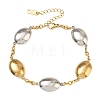 Two Tone Oval 304 Stainless Steel Link Bracelets for Women BJEW-A169-12GP-4