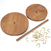 Round Wood Jewelry Necklace Display Organizer Hanging Tower Rack NDIS-TAC0001-01A-3