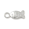 Brass Micro Pave Clear Cubic Zirconia Charms KK-H528-04A-P-1