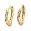Brass Micro Pave Clear Cubic Zirconia Huggie Hoop Earrings EJEW-A058-26G-5