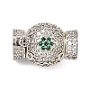 Brass Micro Pave Cubic Zirconia Box Clasps KK-G505-41P-1