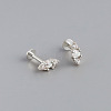 925 Sterling Silver Micro Pave Clear Cubic Zirconia with Synthetic Opal Cartilage Earrings FS-WG3DFDB-16-1