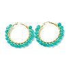Natural Jade Beaded Hoop Earrings for Women EJEW-C003-03E-RS-1