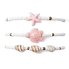 3Pcs Synthetic Turquoise Beads Stretch Bracelets for Women BJEW-JB13493-5