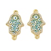 Brass Micro Pave Clear Cubic Zirconia Connector Charms CU-CBA6B6F-10G-1