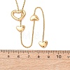 304 Stainless Steel Heart Y Tassel Lariat Necklaces for Women NJEW-F378-04G-5