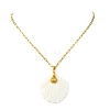 2Pcs 2 Styles Natural Shell and 304 Stainless Steel Starfish and Shell Shape Pendant Paperclip Chain Necklaces for Women NJEW-JN06215-3