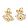 Brass Micro Pave Cubic Zirconia Pendents KK-R210-14G-1