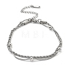 304 Stainless Steel Rope Chain Bracelets BJEW-R003-04P-02-2