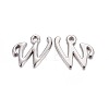 Platinum Plated Alloy Letter Pendants LS-PALLOY-J718-01P-W-1