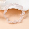 Unisex Chip Natural Rose Quartz Beaded Stretch Bracelets BJEW-S143-25-4