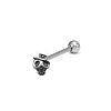 Skull 304 Stainless Steel Straight Barbell 15 Gauge Piercing Tongue Rings for Women Men WG4053D-02-2