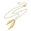 304 Stainless Steel Couple Fish Pendant Satellite Chain Necklaces for Women NJEW-Z108-02G-4