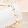 Natural Cultured Freshwater Pearl Beads & Brass Open Jump Rings Link Bracelets for Women BJEW-JB14113-4