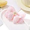 Sequin Decor Bowknot Alligator Hair Clips PW-WGB82C5-03-1