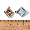 UV Plating Alloy Glass Pendants FIND-K032-19P-3