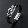 Punk Braided PU Leather Cord Bracelets JD5649-1-1