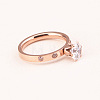 201 Stainless Steel Rhinestone Finger Rings for Women FS-WGA8964-02-2