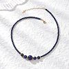 Natural Lapis Lazuli Round Graduated Beaded Necklaces NJEW-JN05654-02-1