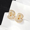 Brass Micro Pave Cubic Zirconia Stud Earrings EJEW-Z091-04G-B-4