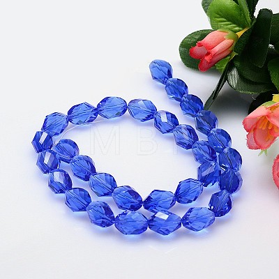 Faceted Polyhedron Imitation Austrian Crystal Bead Strands G-M190-9x6mm-13A-1