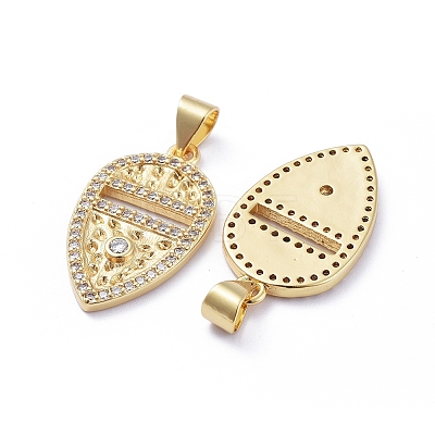 Brass Micro Pave Cubic Zirconia Pendants ZIRC-G163-17G-1