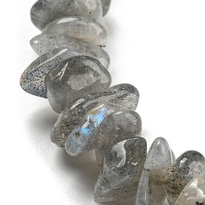 Natural Labradorite Chip Beaded Stretch Bracelet LS-G-H294-01B-04-1