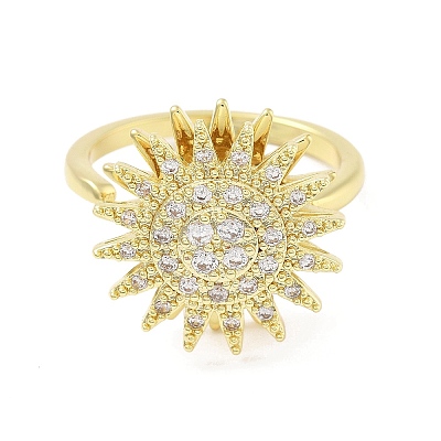 Daisy Rotatable Open Cuff Rings for Women LS-RJEW-S402-05G-1