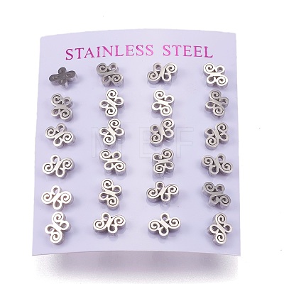 Tarnish Resistant 304 Stainless Steel Stud Earrings EJEW-N045-12P-1