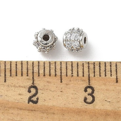 Brass Micro Pave Cubic Zirconia Beads KK-A236-08P-02-1