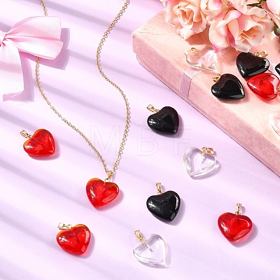18Pcs 3 Colors Spray Painted Glass Pendants GLAA-YW0004-33-1