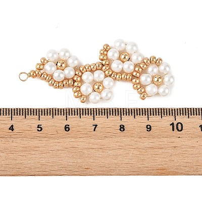 Glass Seed Beaded Big Pendants PALLOY-MZ01392-1