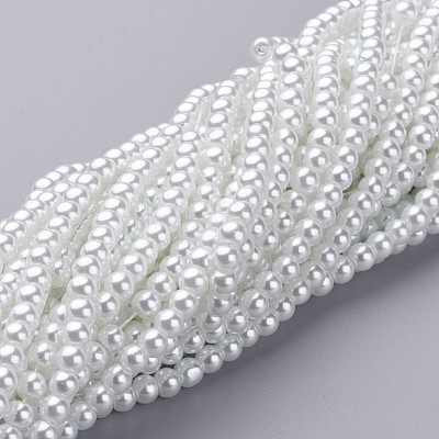 Glass Pearl Beads Strands HY-4D-B01-1