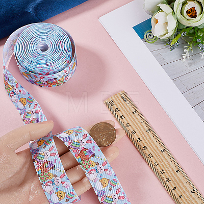 Easter Printed Polyester Grosgrain Ribbon OCOR-WH0077-79A-1
