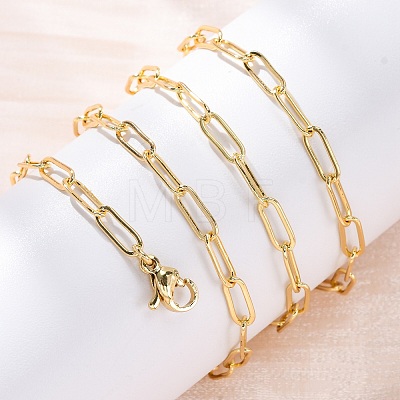 Brass Paperclip Chains Necklaces for Women NJEW-D302-69G-1