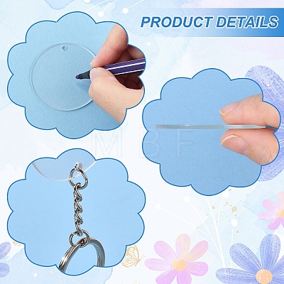 50Pcs Transparent Acrylic Disc Big Pendants TACR-YW0003-12-1