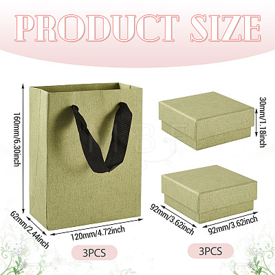 3Pcs Square Paper Jewelry Display Cases CON-TA0001-39E-01-1