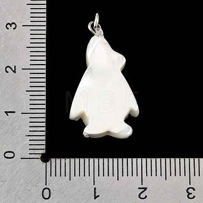 Natural White Shell & Crystal Rhinestone Pendants SH-CBAC52B-01F-1