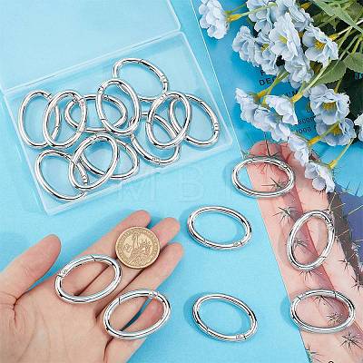 20Pcs Alloy Spring Gate Rings PALLOY-SC0010-53A-P-1