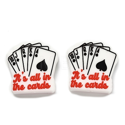 Playing Card Food Grade Eco-Friendly Silicone Focal Beads SIL-I007-18-1