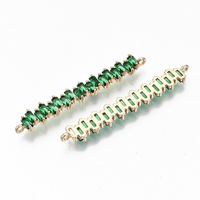 Brass Micro Pave Cubic Zirconia Links Connectors KK-S359-075C-RS-1