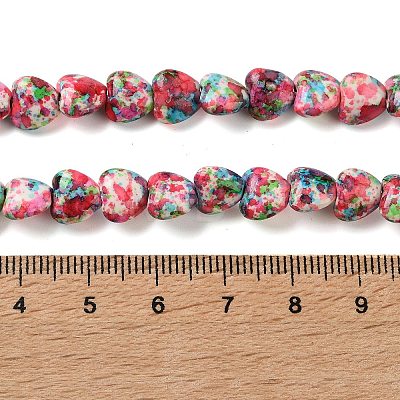 Spray Printed Synthetic Turquoise Beads Strands TURQ-P002-01A-05-1