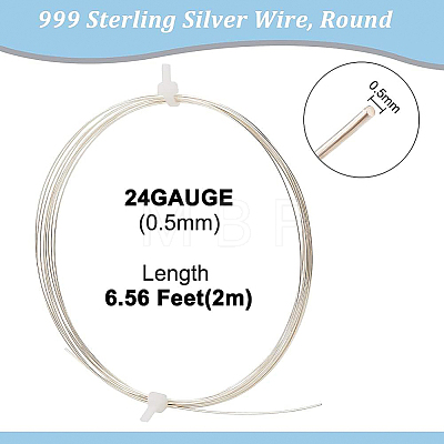 1Pc 999 Sterling Silver Wire STER-BC0001-66A-1