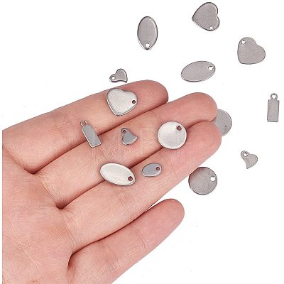 304 Stainless Steel Stamping Blank Tag Pendants Sets STAS-PH0007-01-1