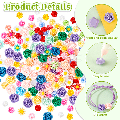 AHADERMAKER 200Pcs Opaque Resin Cabochons RESI-GA0001-24-1