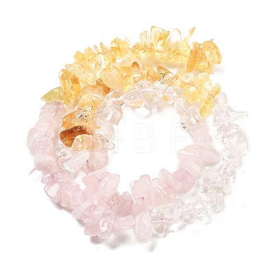 Natural Quartz Crystal & Rose Quartz & Citrine Beads Strands G-L610-A23-01-1